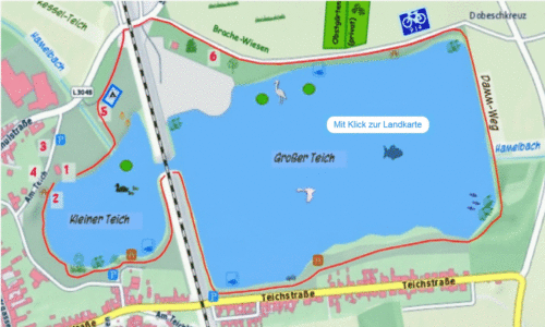 Karte zum Rundweg um den Teich