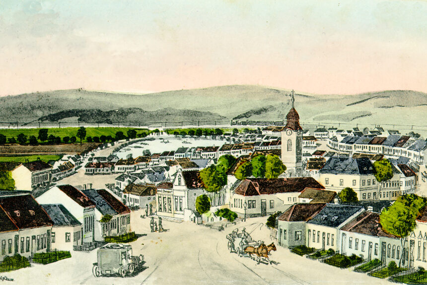 Alte Postekarte von Bernhardsthal