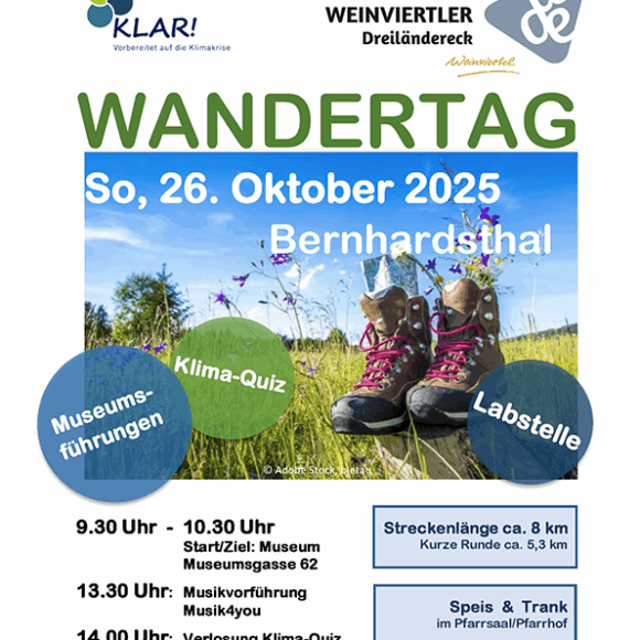 Plakat für den Wandertag 2025 in Bernhardsthal