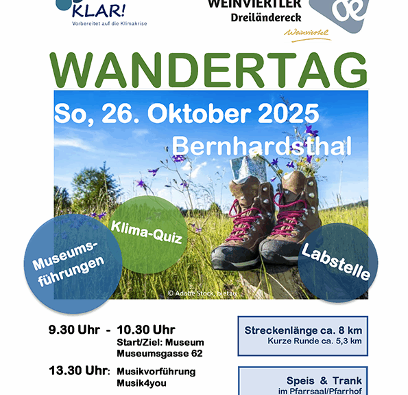 Plakat für den Wandertag 2025 in Bernhardsthal
